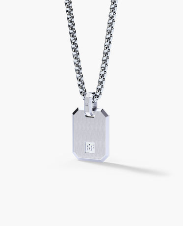 PISCES MINI ZODIAC Dog Tag Silver Pendant