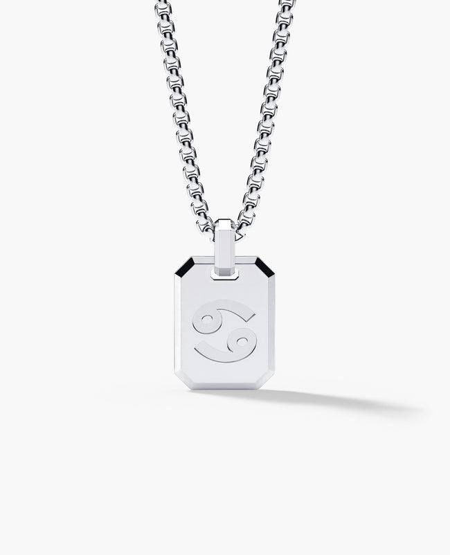 CANCER MINI ZODIAC Dog Tag Gold Pendant