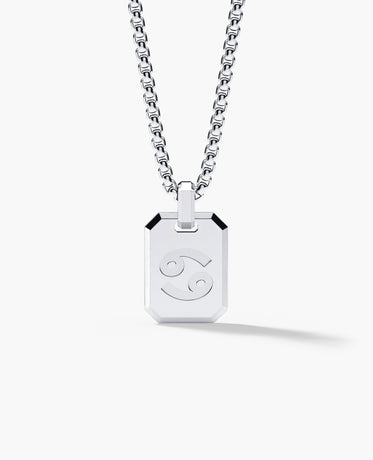 CANCER MINI ZODIAC Dog Tag Gold Pendant