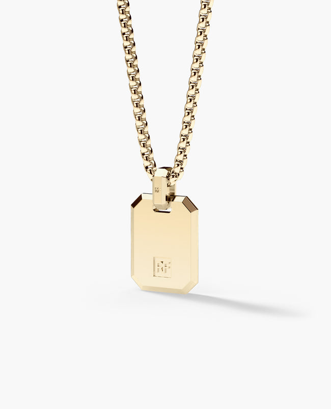 ARIES MINI ZODIAC Dog Tag Gold Pendant with 0.25ct Diamonds