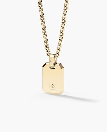 CAPRICORN MINI ZODIAC Dog Tag Gold Pendant with 0.25ct Diamonds