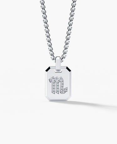 SCORPIO MINI ZODIAC Dog Tag Gold Pendant with 0.25ct Diamonds