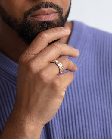 AMADOR Two-Tone Gold Ring with 0.15ct Diamonds