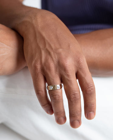 AMADOR Two-Tone Gold Matching Diamond Wedding Band Set