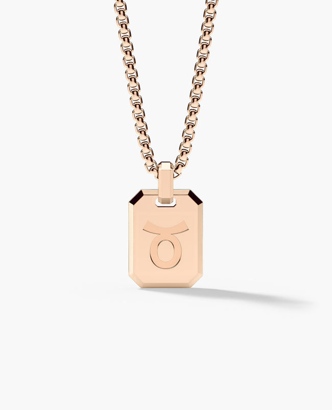 TAURUS MINI ZODIAC Dog Tag Gold Pendant