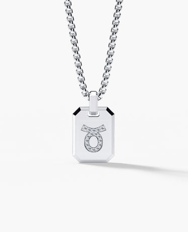 TAURUS MINI ZODIAC Dog Tag Gold Pendant with 0.25ct Diamonds