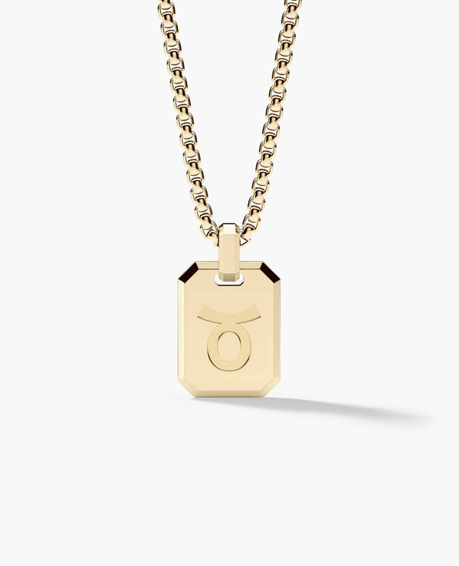 TAURUS MINI ZODIAC Dog Tag Gold Pendant
