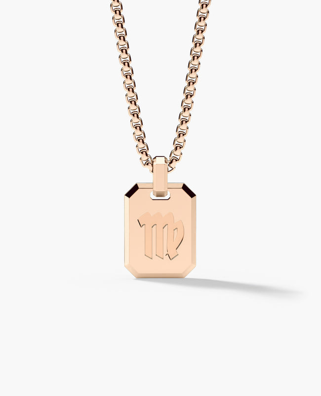 VIRGO MINI ZODIAC Dog Tag Gold Pendant