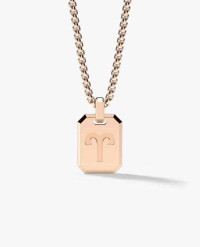 ARIES MINI ZODIAC Dog Tag Gold Pendant