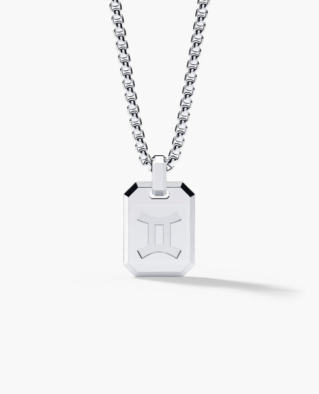 GEMINI MINI ZODIAC Dog Tag Gold Pendant