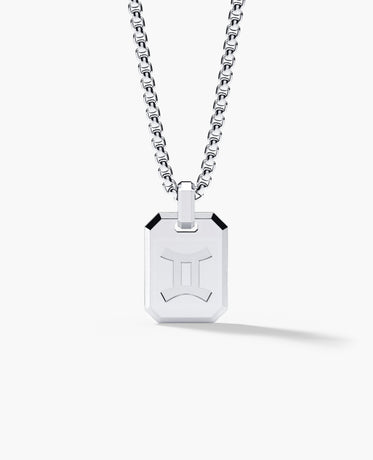 GEMINI MINI ZODIAC Dog Tag Gold Pendant