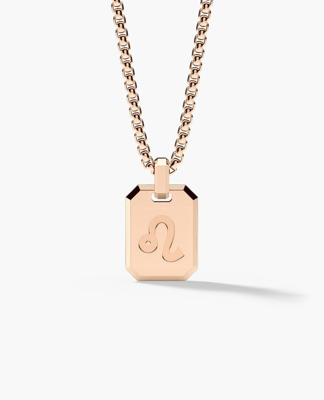 LEO MINI ZODIAC Dog Tag Gold Pendant