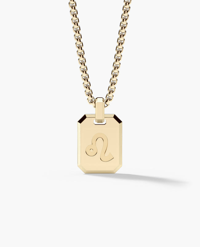 LEO MINI ZODIAC Dog Tag Gold Pendant