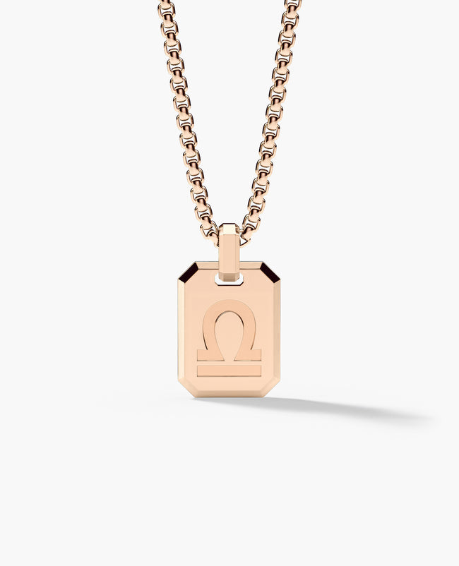 LIBRA MINI ZODIAC Dog Tag Gold Pendant