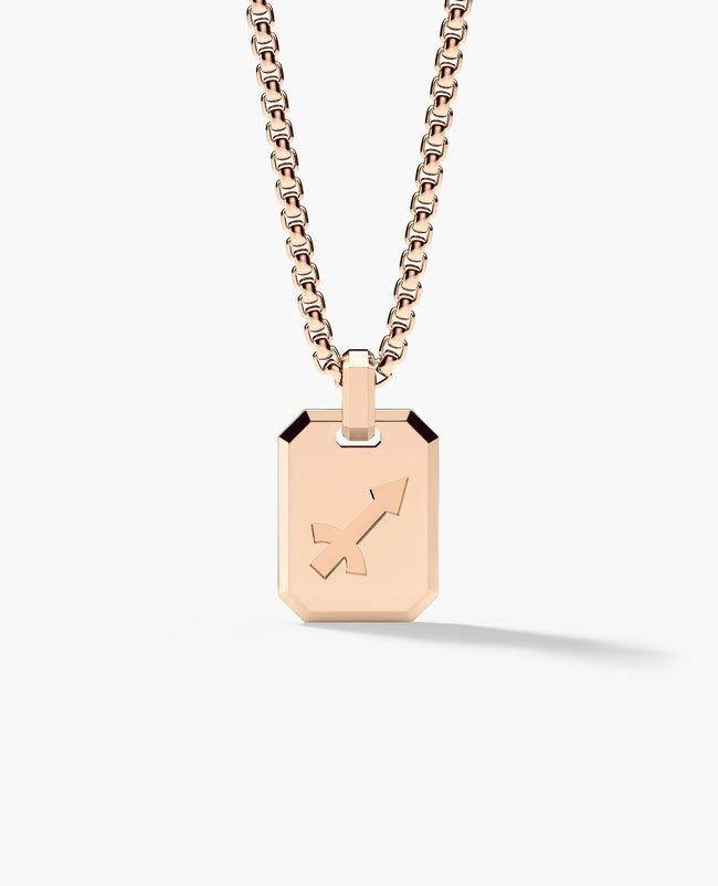 SAGITTARIUS MINI ZODIAC Dog Tag Gold Pendant