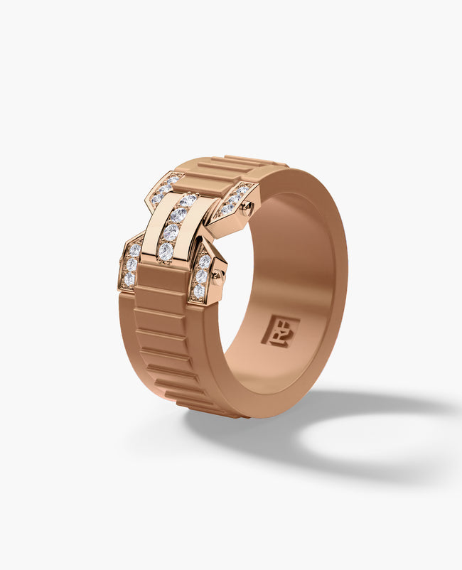 BRIGGS Atomic Silicone & Gold Ring with 0.20ct Diamonds