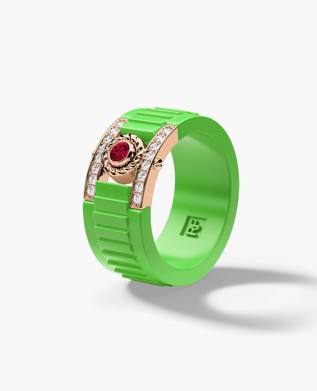 ROPES Atomic Silicone & Gold Ring with 0.30ct Diamonds