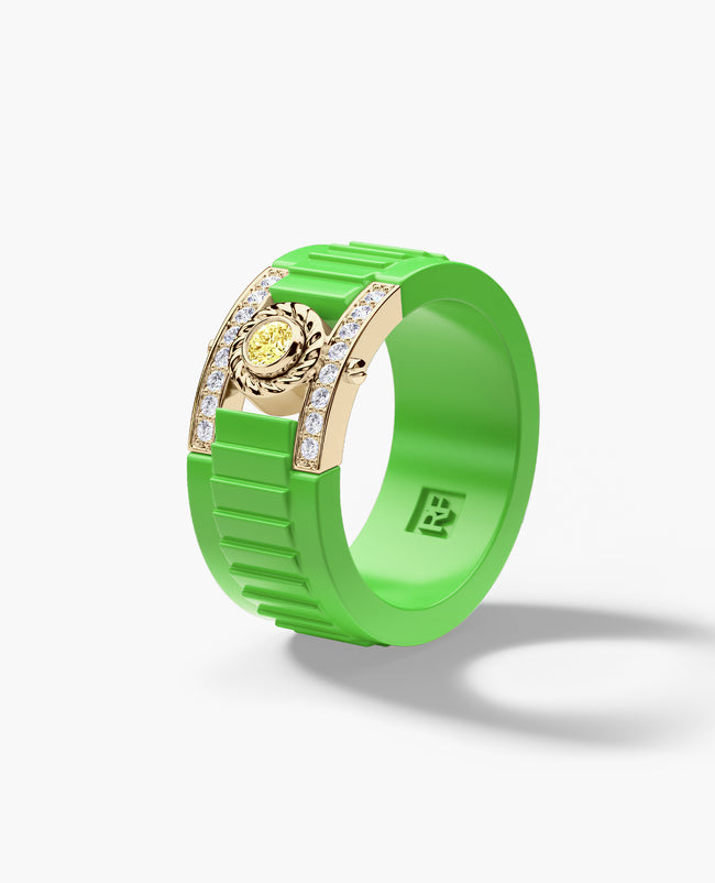 ROPES Atomic Silicone & Gold Ring with 0.30ct Diamonds