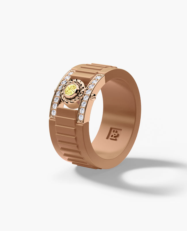 ROPES Atomic Silicone & Gold Ring with 0.30ct Diamonds