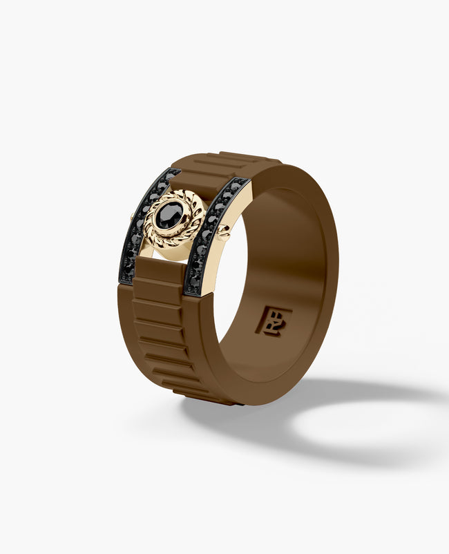 ROPES Atomic Silicone & Gold Ring with 0.30ct Diamonds