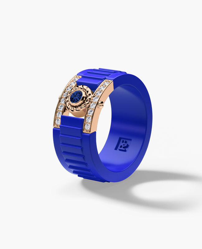 ROPES Atomic Silicone & Gold Ring with 0.30ct Diamonds