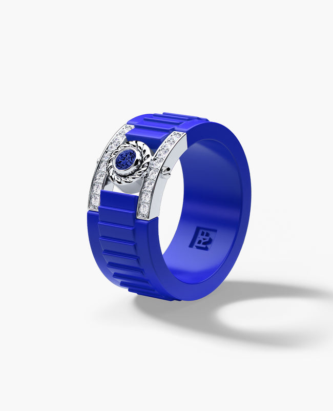 ROPES Atomic Silicone & Gold Ring with 0.30ct Diamonds