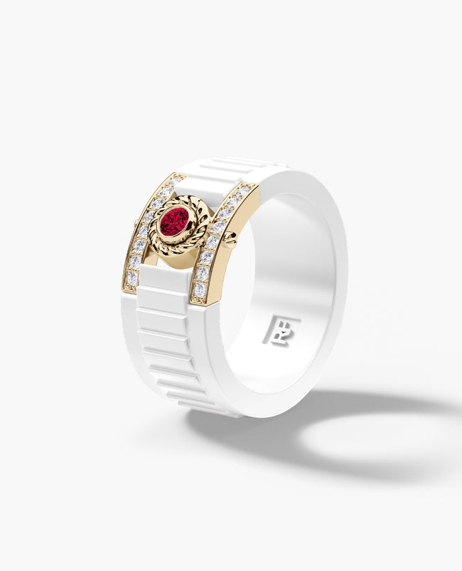 ROPES Atomic Silicone & Gold Ring with 0.30ct Diamonds