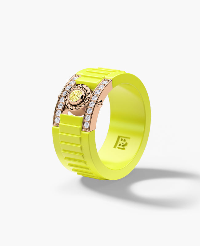 ROPES Atomic Silicone & Gold Ring with 0.30ct Diamonds