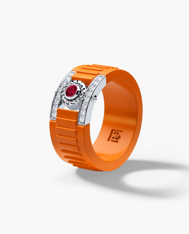 ROPES Atomic Silicone & Gold Ring with 0.30ct Diamonds