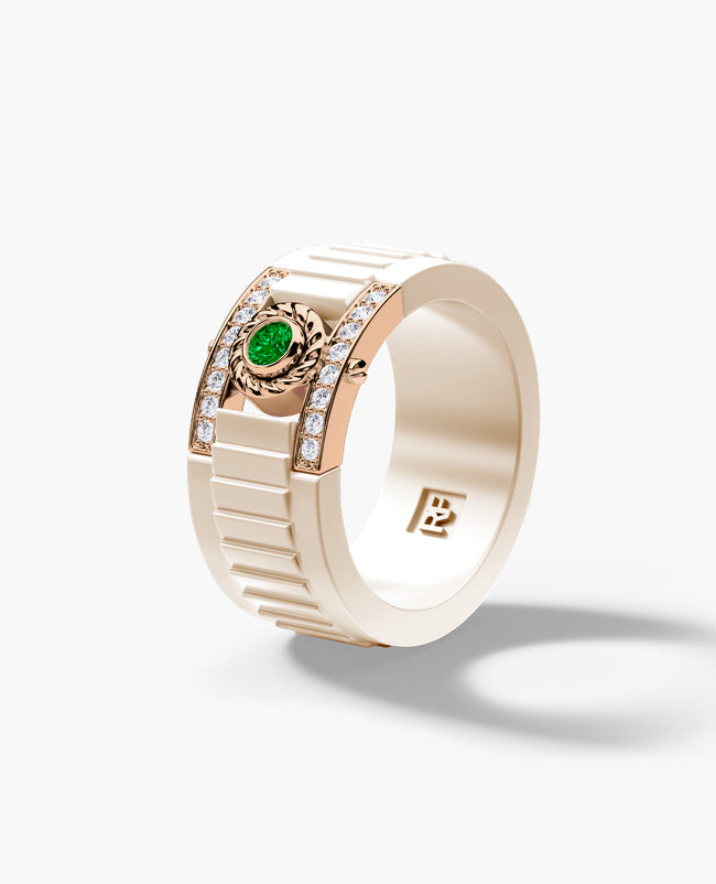 ROPES Atomic Silicone & Gold Ring with 0.30ct Diamonds