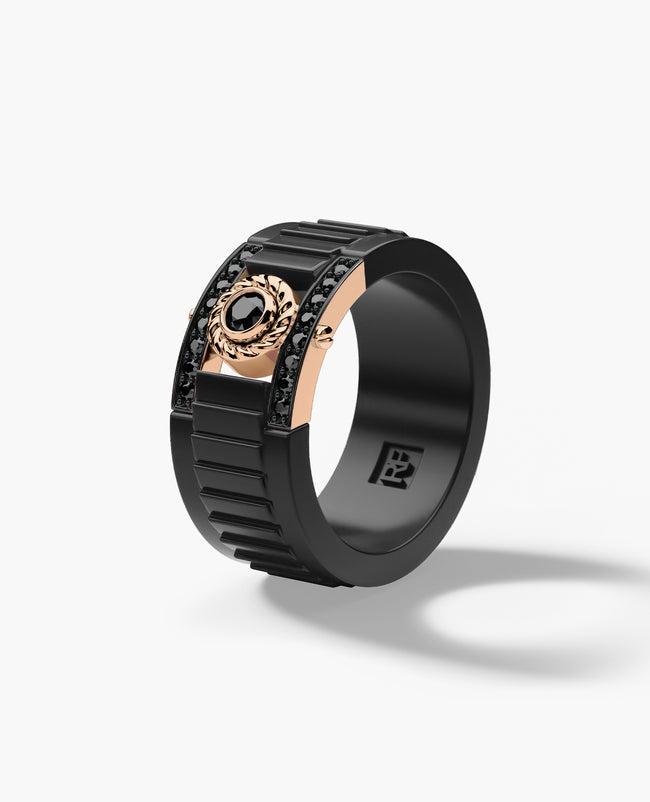 ROPES Atomic Silicone & Gold Ring with 0.30ct Diamonds