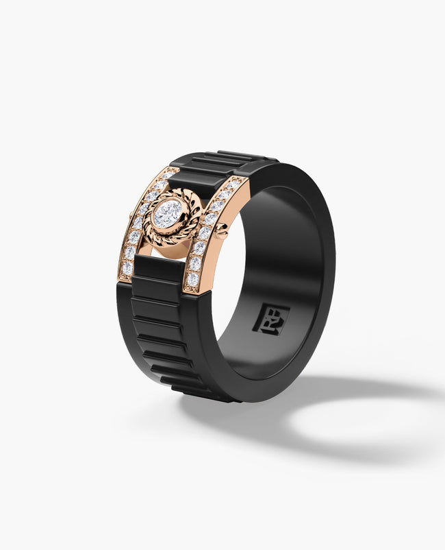 ROPES Atomic Silicone Gold Ring with Diamonds — Rockford