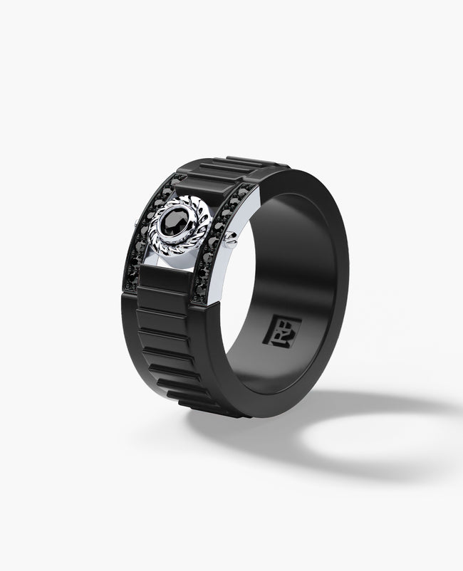 ROPES Atomic Silicone & Gold Ring with 0.30ct Diamonds