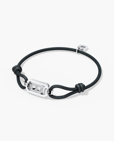 BRIGGS Cord Bracelet with Gold Charm & 0.10ct Diamonds