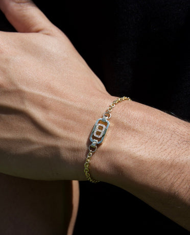 Ready to Ship - BRIGGS Bracelet with 14k Yellow Gold Charm & 0.10ct Diamonds
