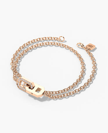 BRIGGS Gold Charm Bracelet with 0.45ct Diamonds