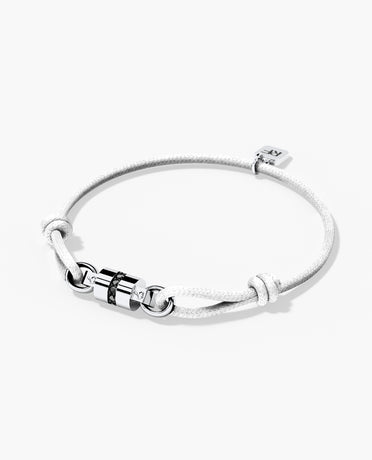 FRANKLIN Cord Bracelet with Gold Charm & 0.17ct Black Diamonds