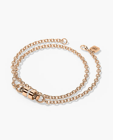 FRANKLIN Gold Charm Bracelet with 0.17ct Diamonds