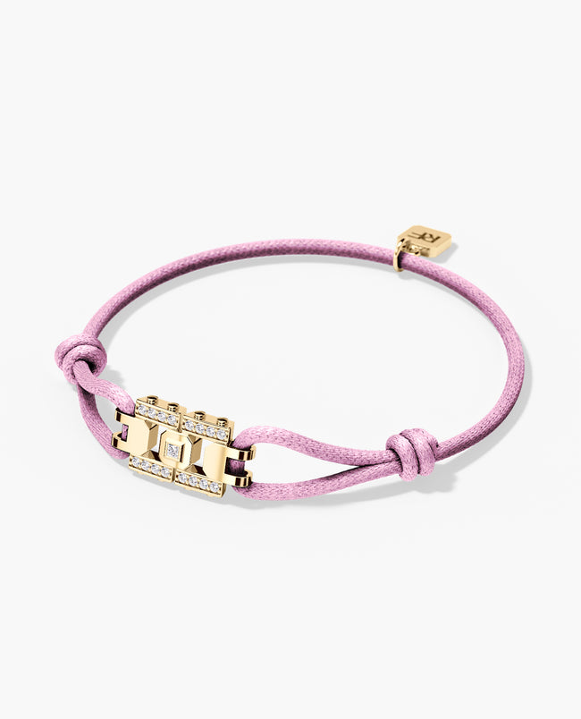 Ready to Ship - LA PAZ Cord Bracelet with 18k Yellow Gold Charm & 0.20ct Diamonds