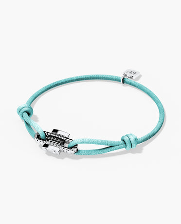 ROPES Cord Bracelet with Gold Charm & 0.05ct Black Diamonds