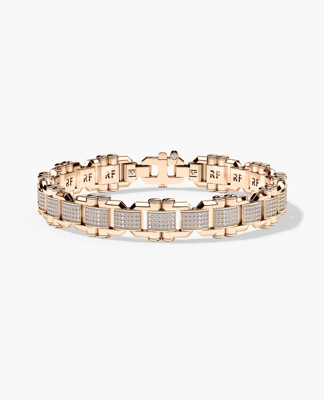 MOSS Flat-Link Gold Bracelet with Diamonds