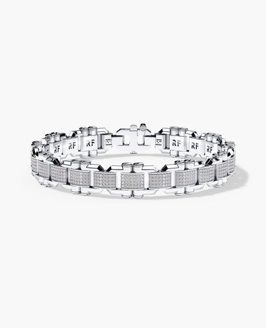 MOSS Flat-Link Gold Bracelet with Diamonds - 11 mm
