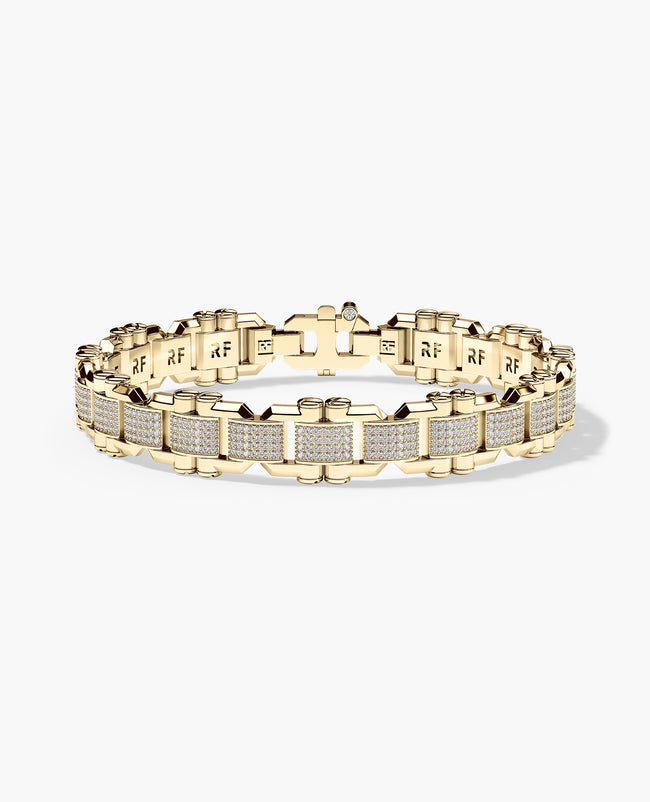 MOSS Flat-Link Gold Bracelet with Diamonds