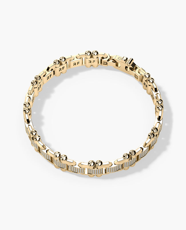 MOSS Flat-Link Gold Bracelet with Diamonds