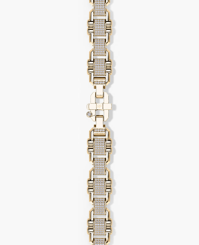 MOSS Flat-Link Gold Bracelet with Diamonds