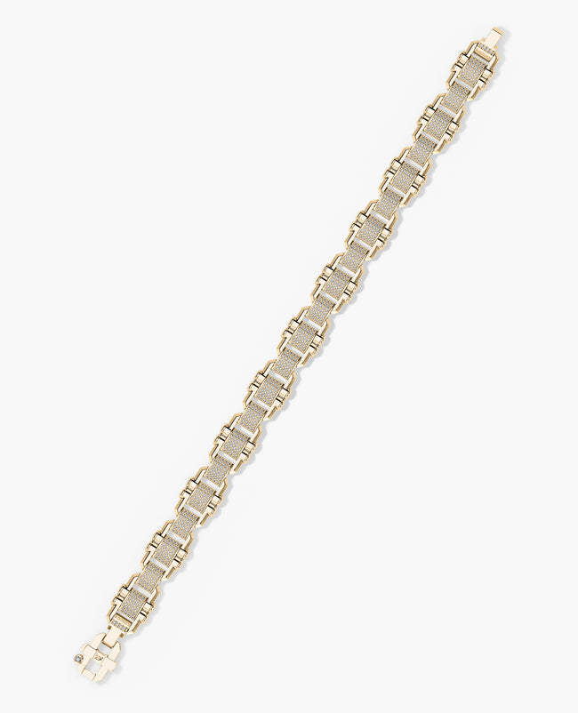 MOSS Flat-Link Gold Bracelet with Diamonds