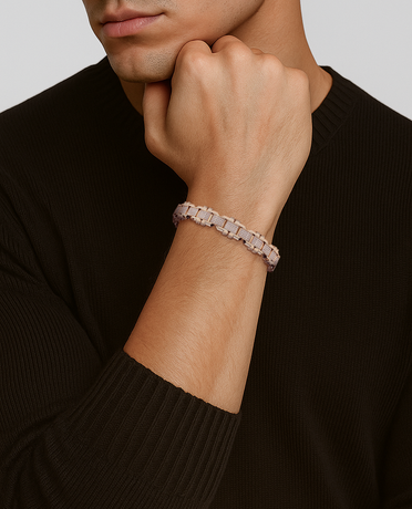 MOSS Flat-Link Gold Bracelet with Diamonds