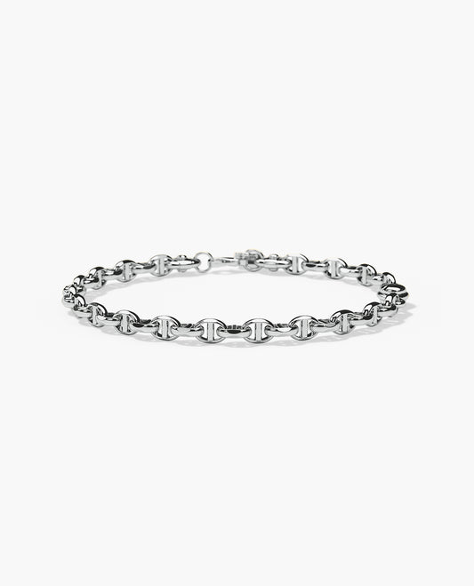 Ready to Ship - ANCHOR SOLID 18k White Gold Bracelet - 4.5mm