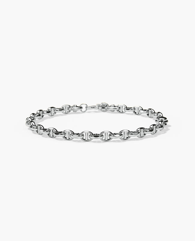 Ready to Ship - ANCHOR SOLID 18k White Gold Bracelet - 4.5mm