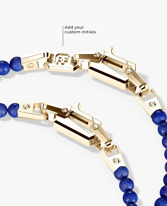 POWER BEADS Bracelet with Gold Lock & Lapis Lazuli